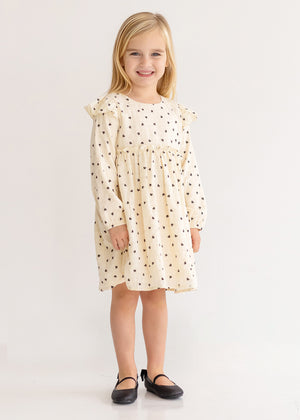 Lovely Ivory Check & Hearts Dress