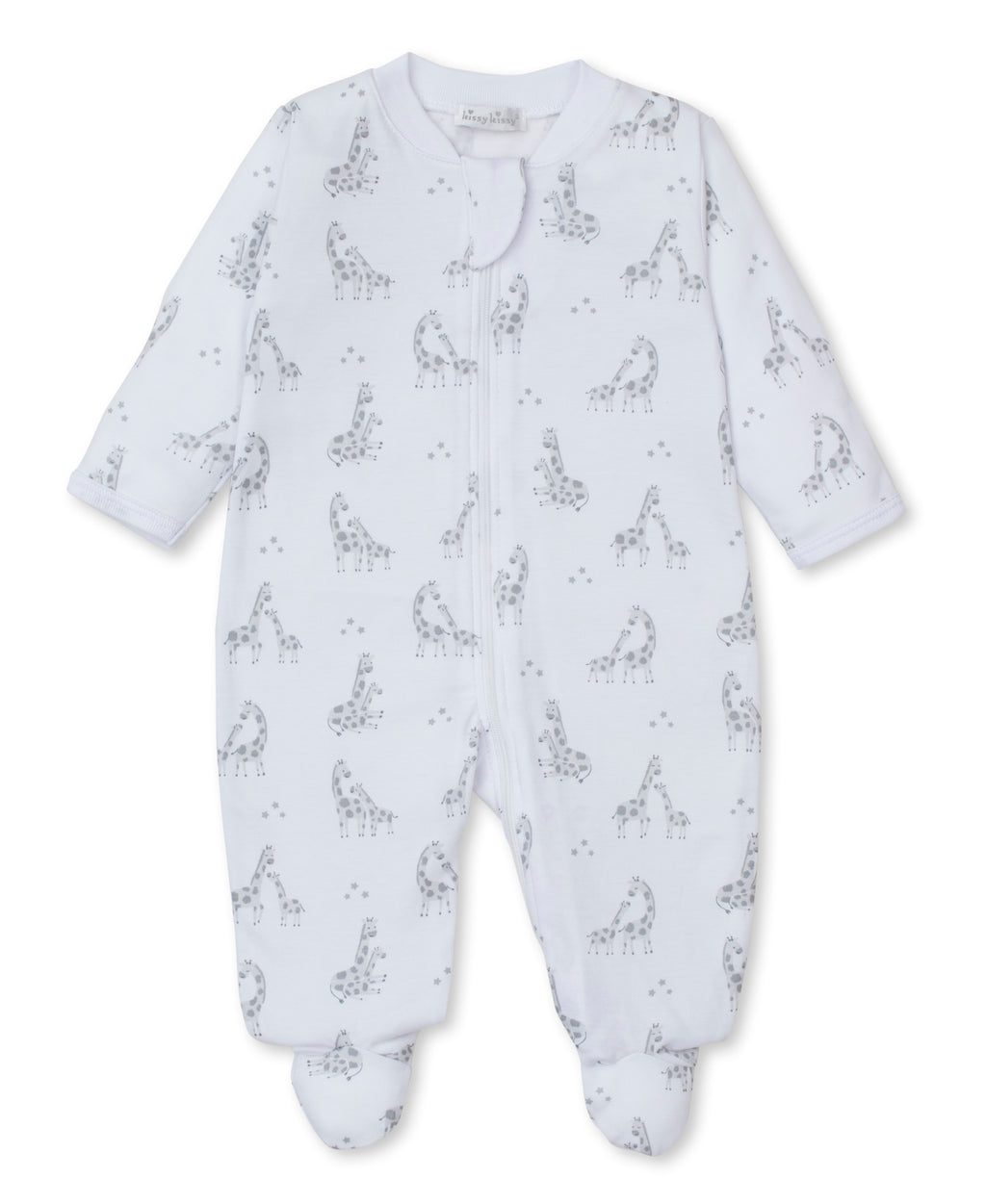 Grey Giraffe Glee Zipper Footie