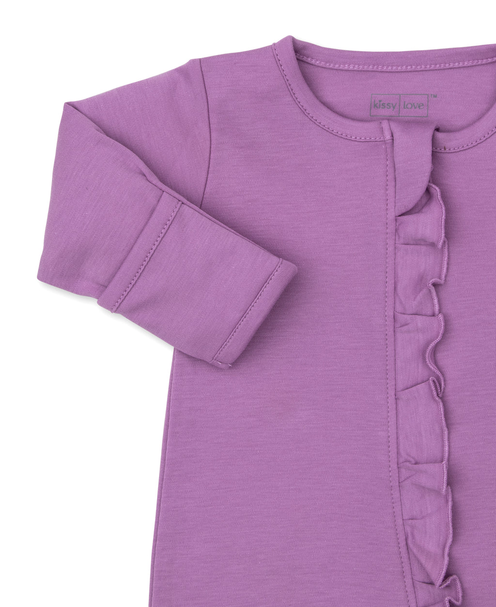 Solid Mauve Elephant Love Zip Footie