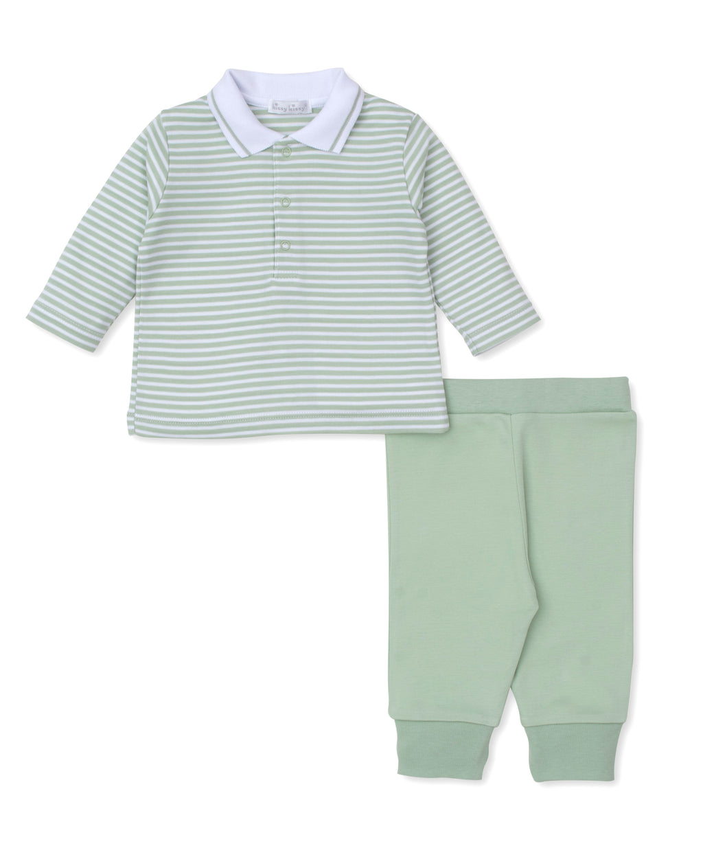 Green Stripe Pant Set - Big Hearted Bears Collection