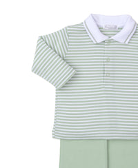 Green Stripe Pant Set - Big Hearted Bears Collection