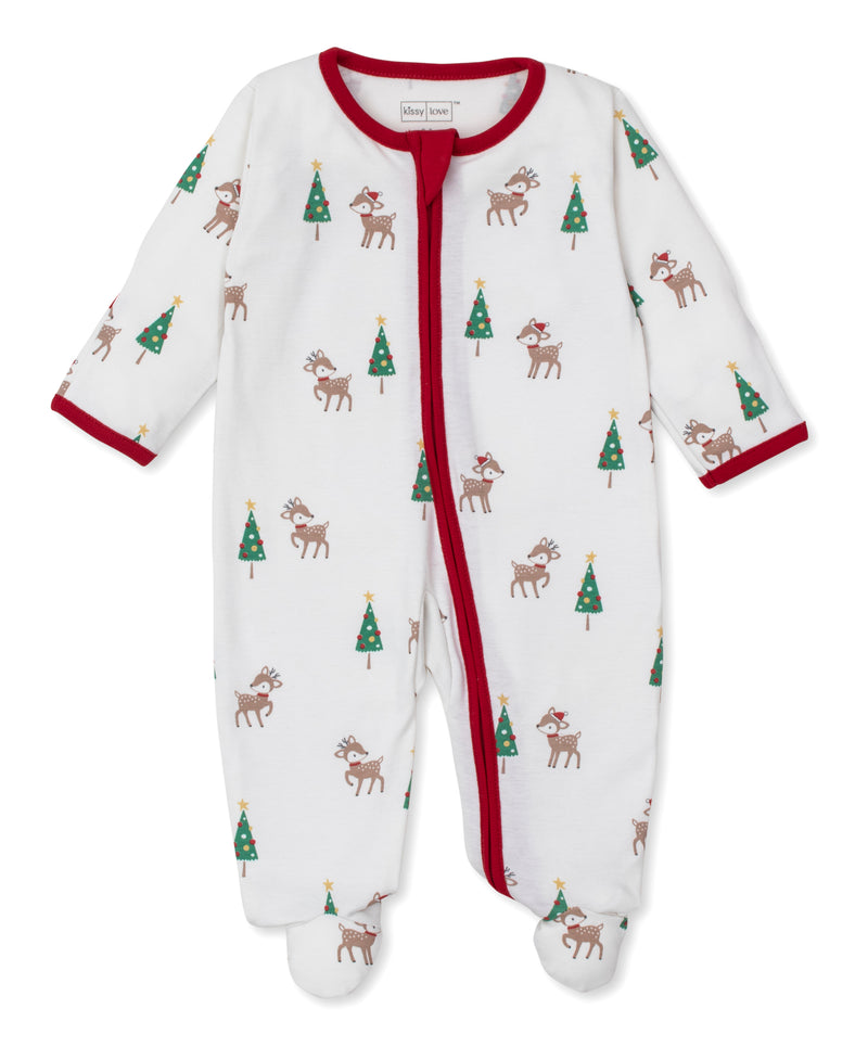 Christmas Deer Cheer Zipper Footie Pajama