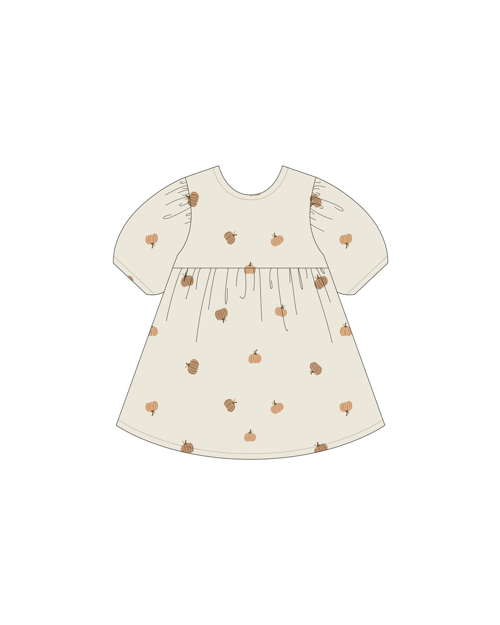 Waffle Babydoll Dress - Pumpkins