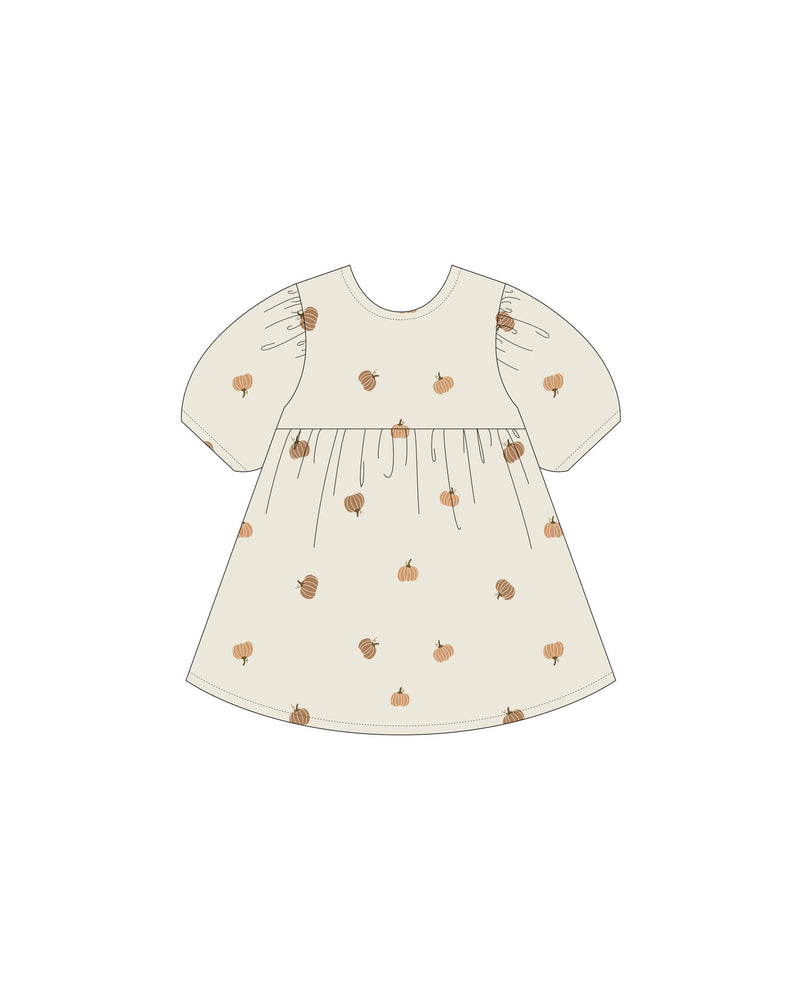 Waffle Babydoll Dress - Pumpkins