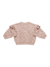 Ruffle Fleece Sweatshirt - Polka Dots