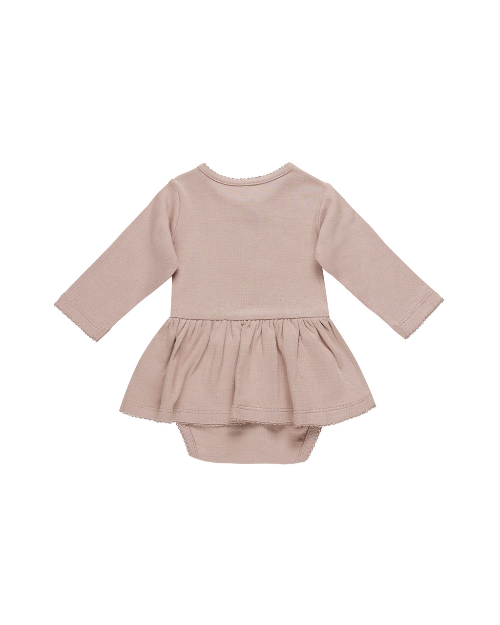 Pointelle Skirted Bodysuit |- Mauve