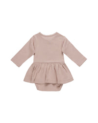 Pointelle Skirted Bodysuit |- Mauve