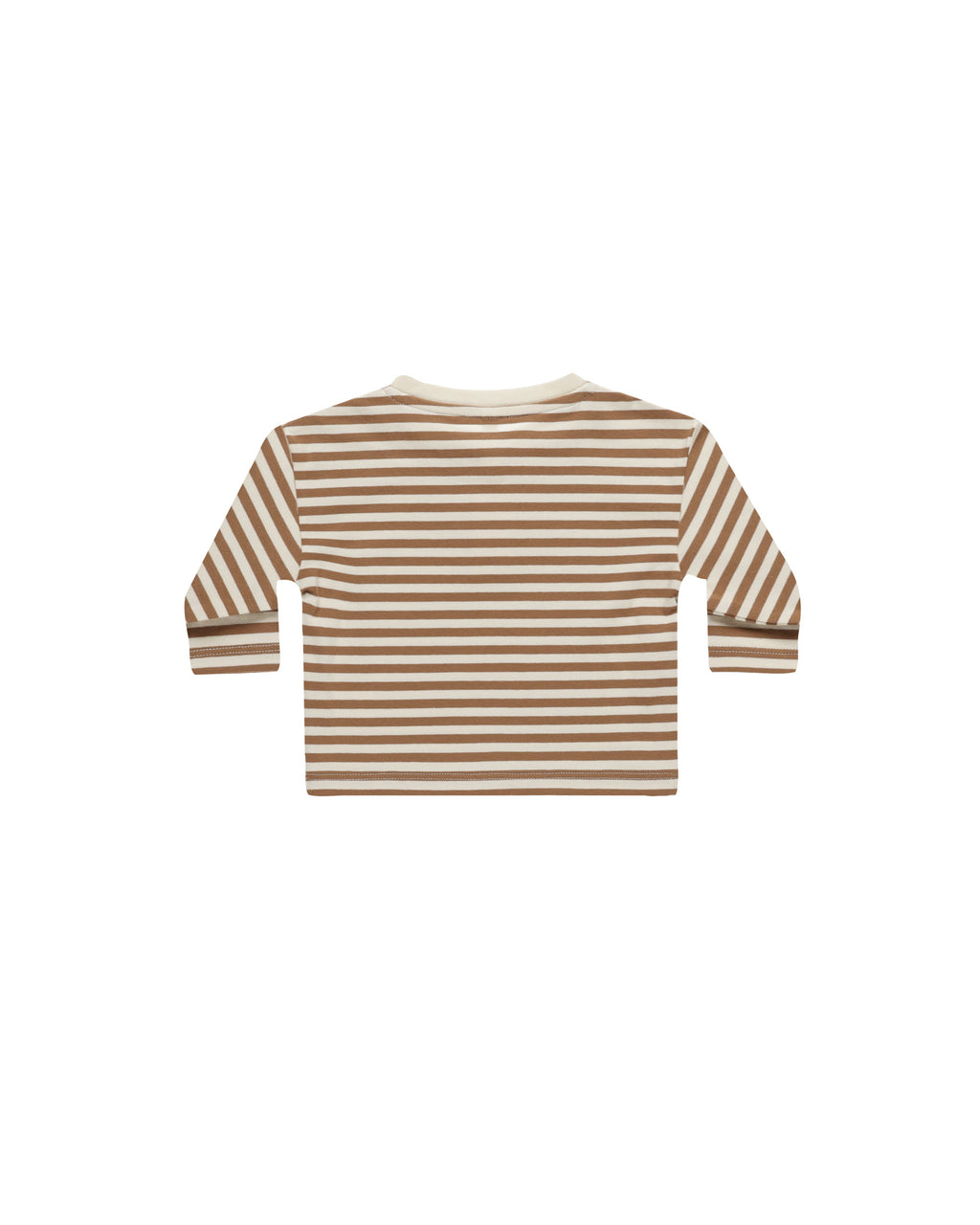 Long Sleeve Henley Tee - Cinnamon Stripe