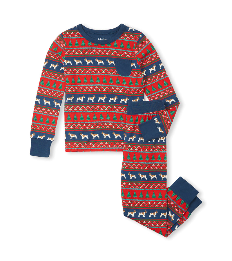 Bulldog Fair Isle Bamboo Pajama Set