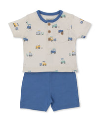 On the Farm Henley Tee & Shorts Baby Set