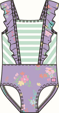 Purple Garden - Pinafore One Piece