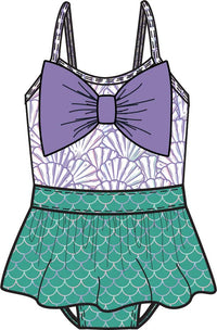 Magical Mermaid - Big Bow Skirted One Piece