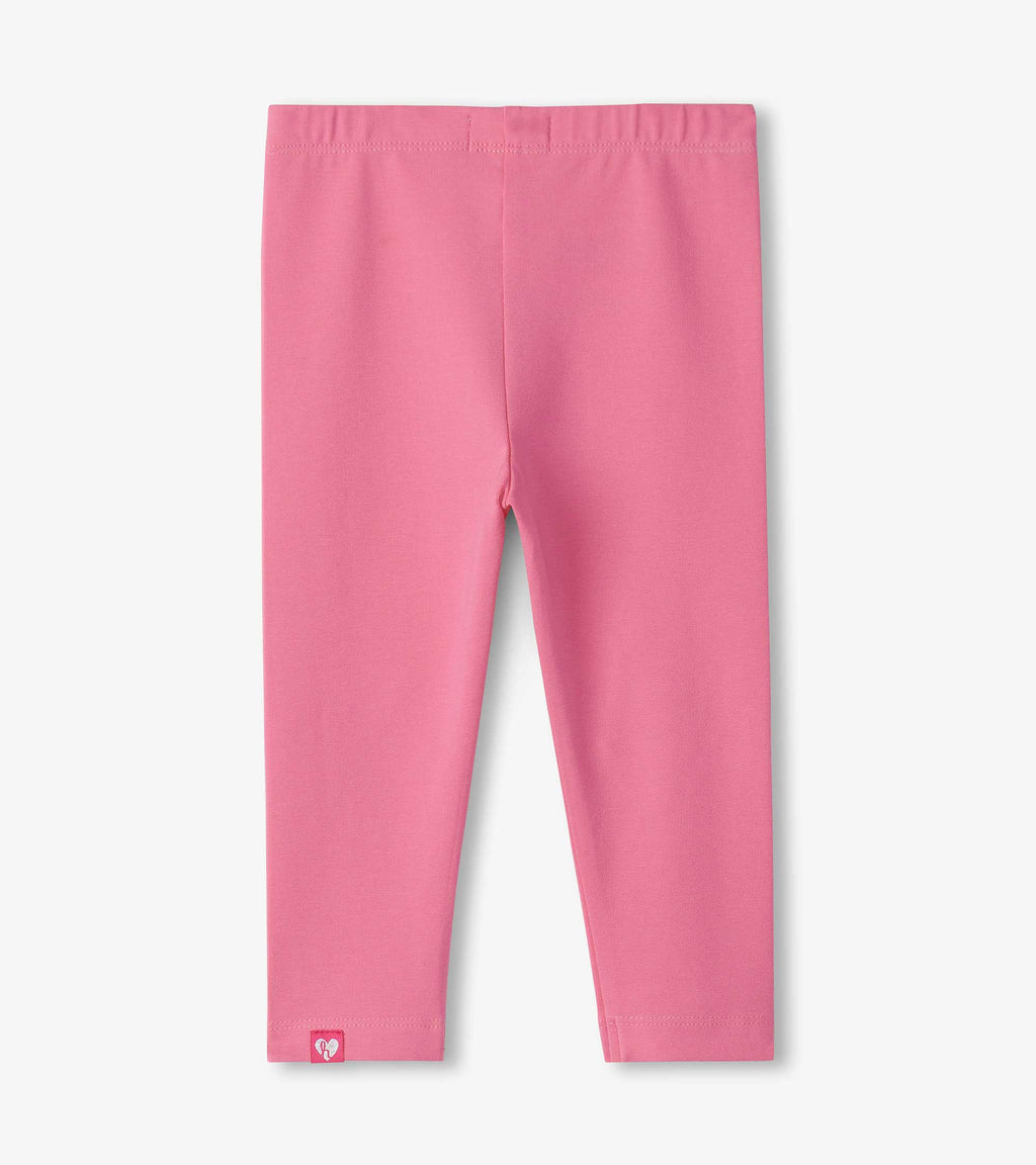 Pink Carnation Leggings - Heart Applique