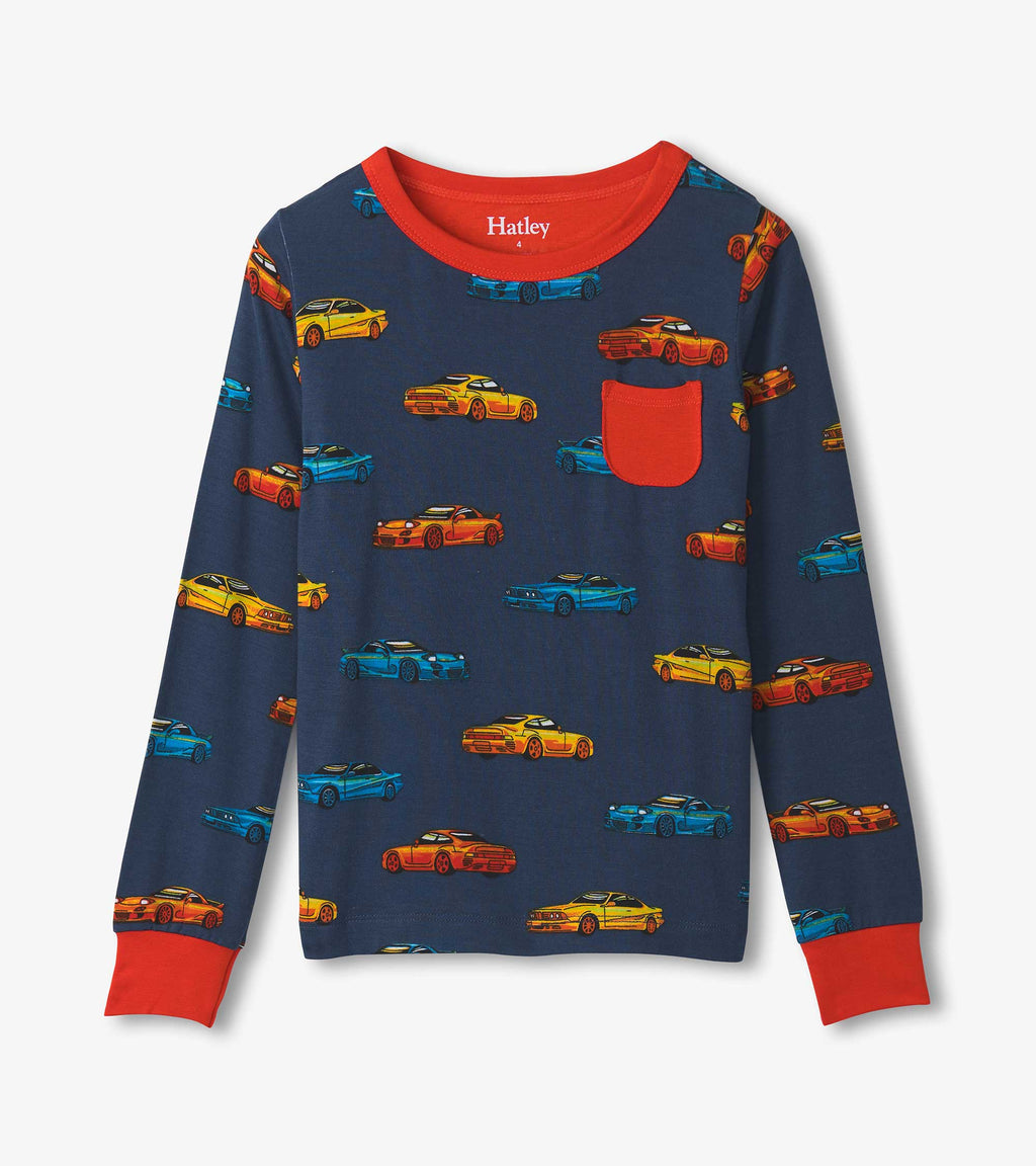 Vaporwave Cars Bamboo Pajama Set