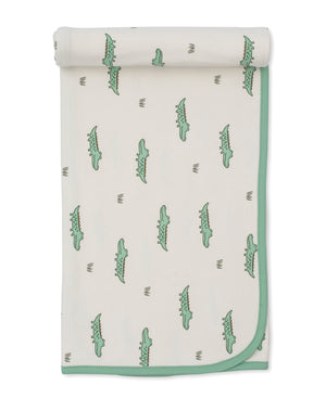 Green Crocodile Walk Print Blanket