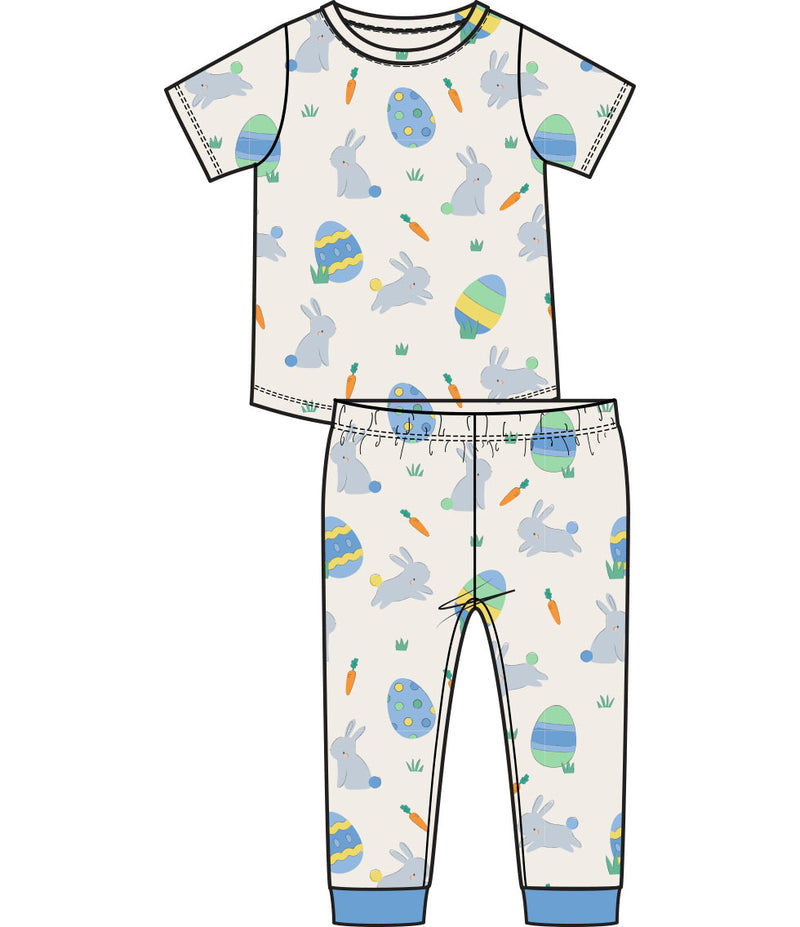 Easter Bunnies S/S Loungewear Set - Blue