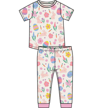 Easter Bunnies S/S Loungewear Set - Pink