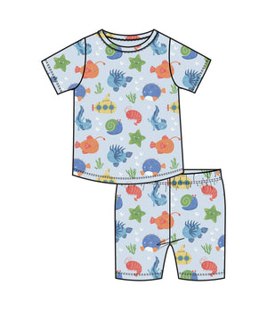 Cute Ocean Creatures Loungewear Short Set