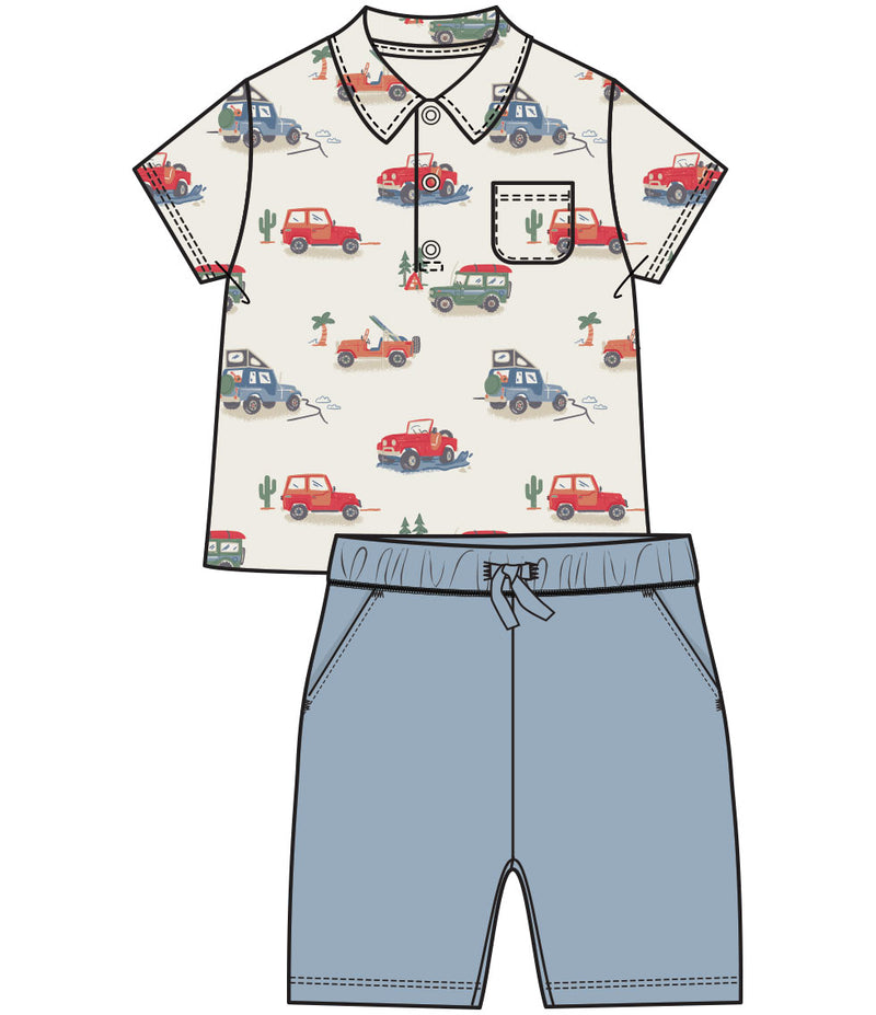 Off-road Adventure Polo Shirt & Short Set