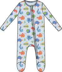 Cute Ocean Creatures - 2way Zip Footie