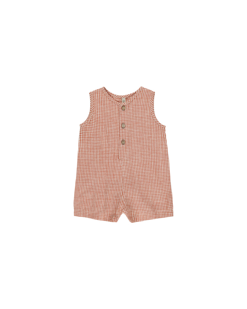 Maverick Romper - Poppy Gingham