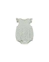 Amelia Romper - Sage Check