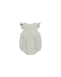 Amelia Romper - Sage Check