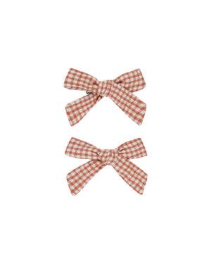 Hair Bows - Set of 2 - Poppy Gingham