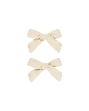 Hair Bows - Set of 2 - Natural