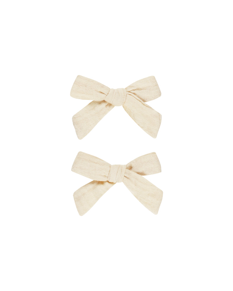 Hair Bows - Set of 2 - Natural