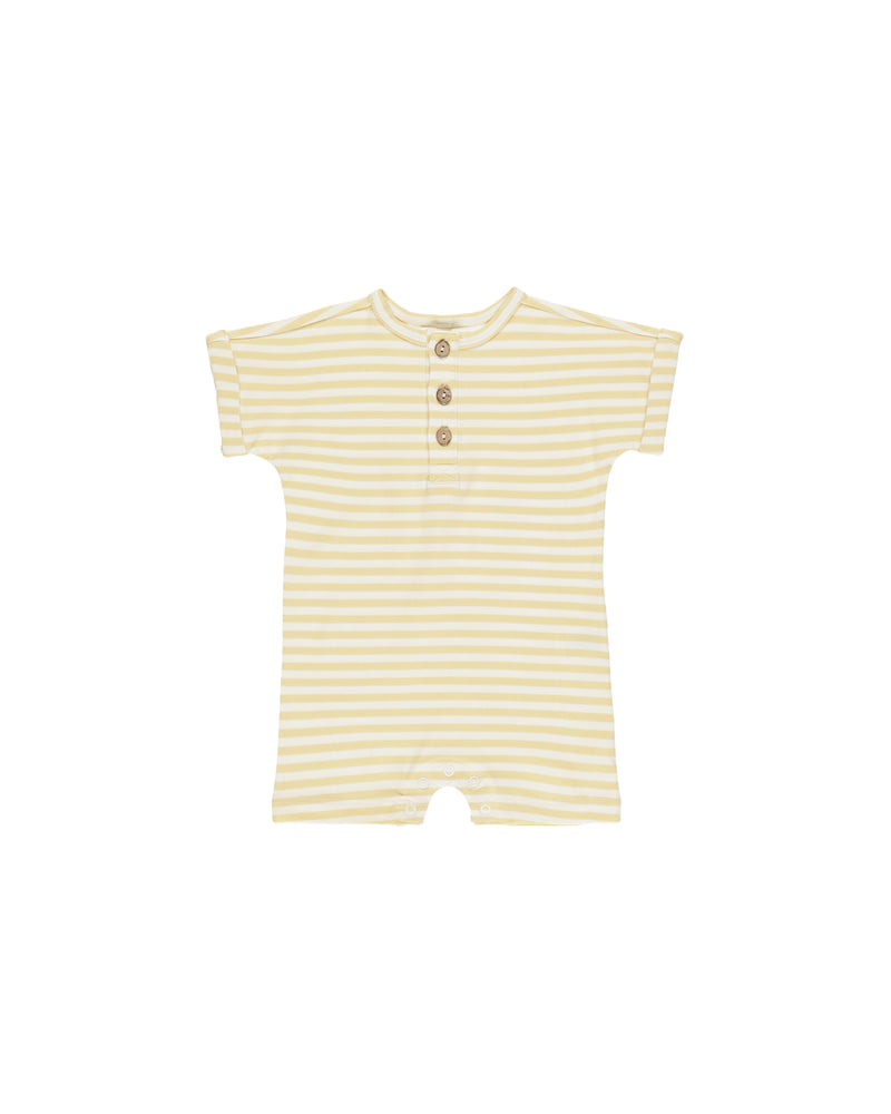 Short Sleeve One-Piece - Yellow Stripe