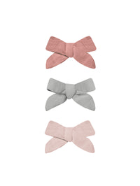 Bow Clip Set - Lipstick, Sky, Bubblegum