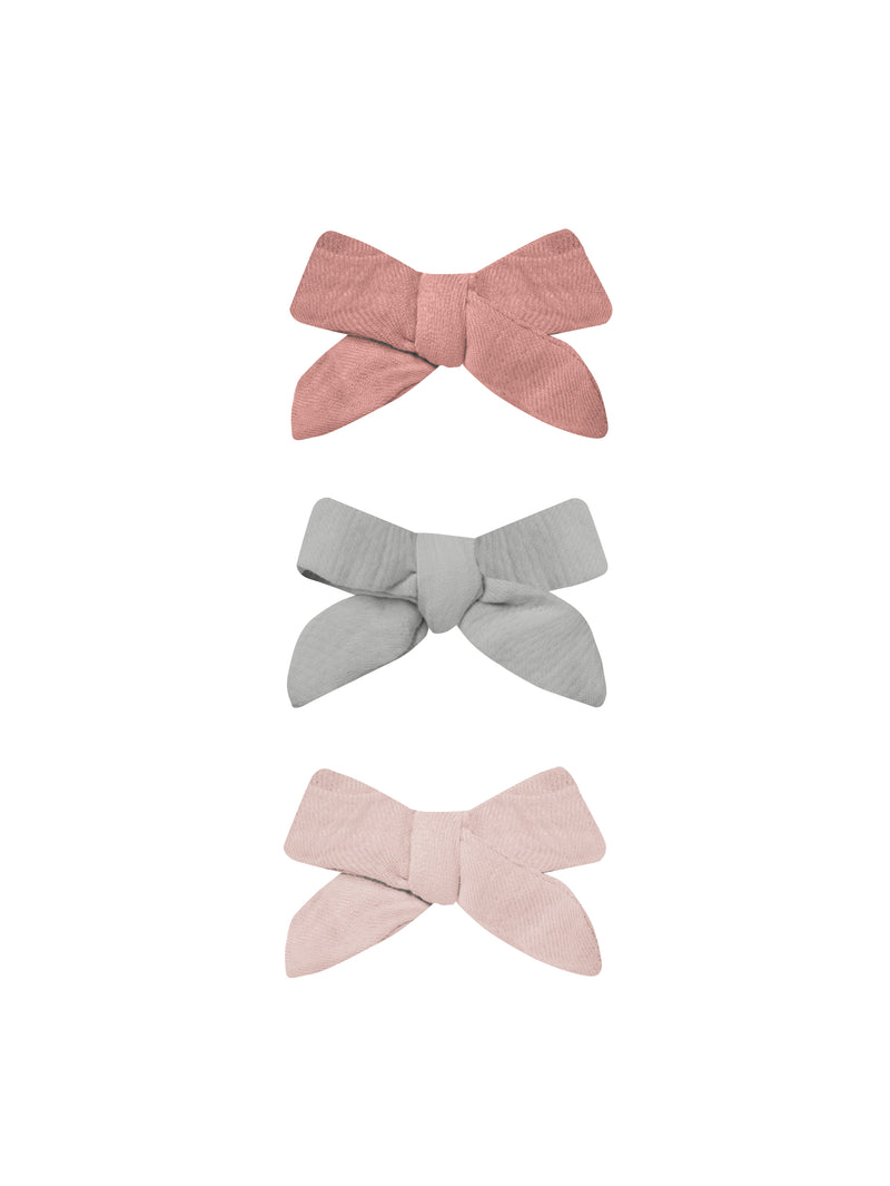 Bow Clip Set - Lipstick, Sky, Bubblegum