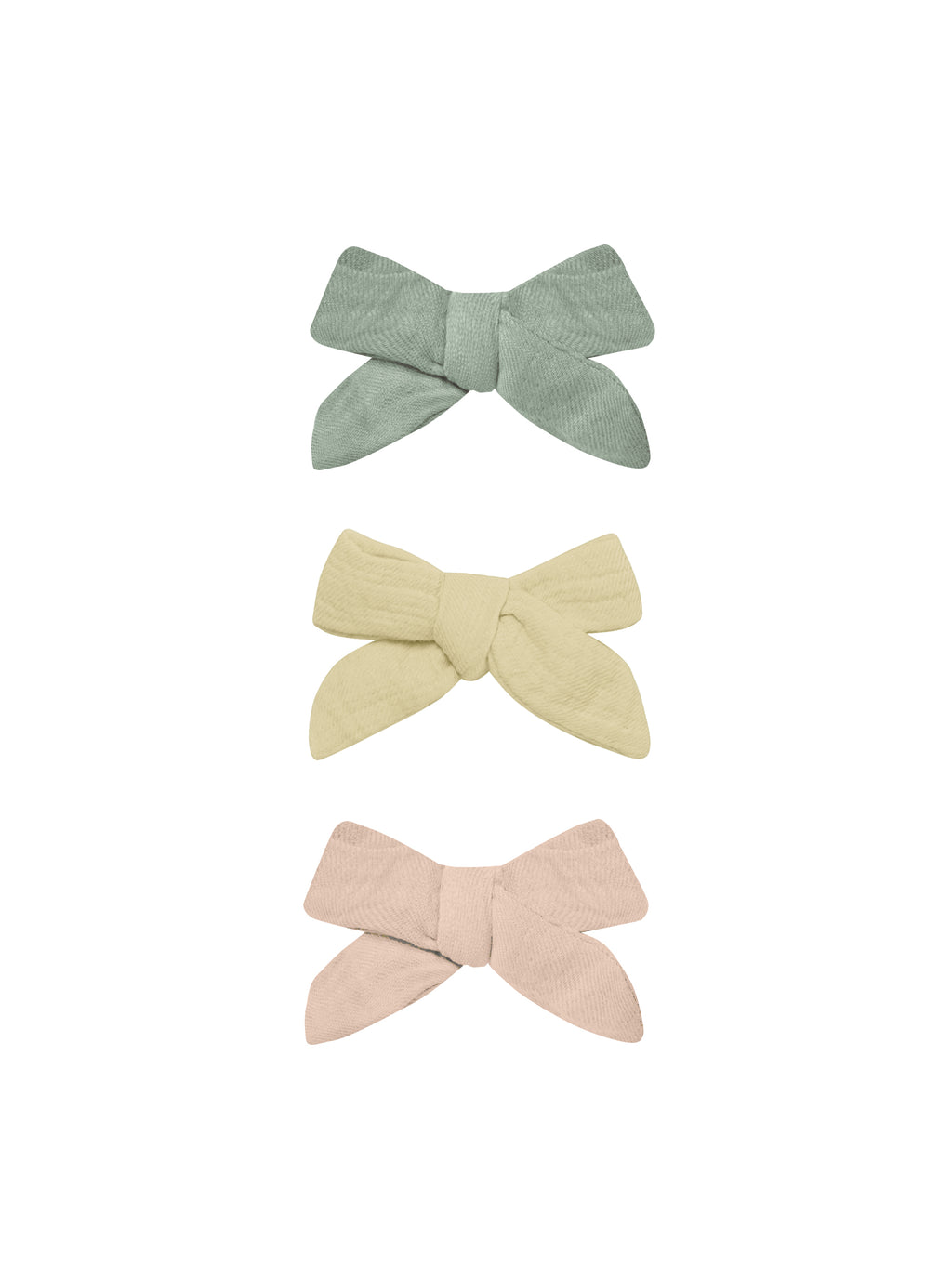 Bow Clip Set - Sage, Yellow, Melon