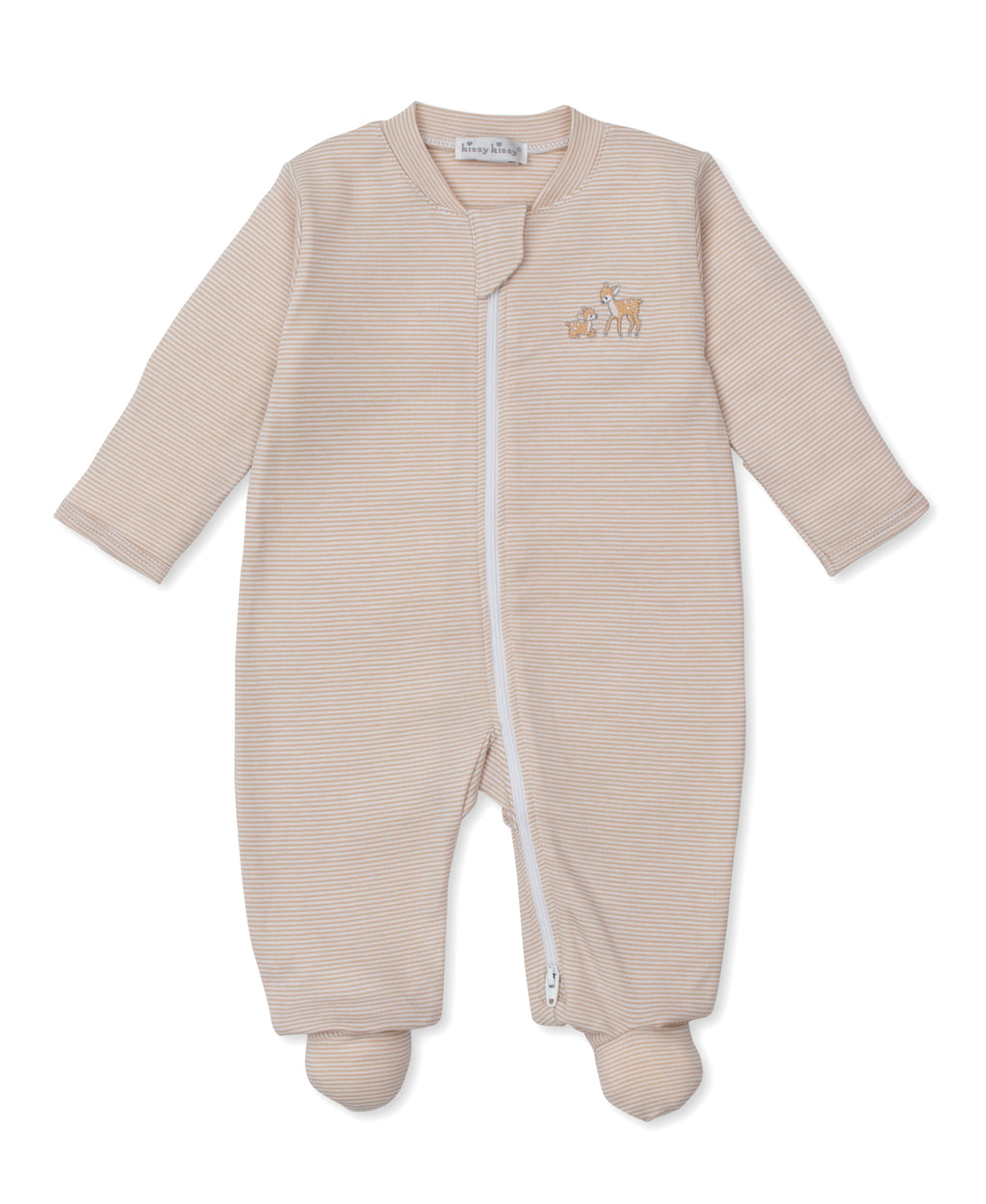 Forest Fanfare Tan Stripe Footie