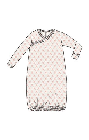 Ribbon Trellis Bow - Kimono Gown