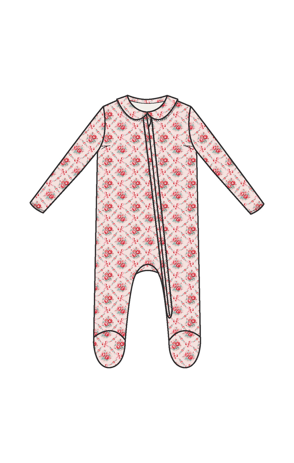 Rose Bow Lattice - Peter Pan 2 Way Zipper