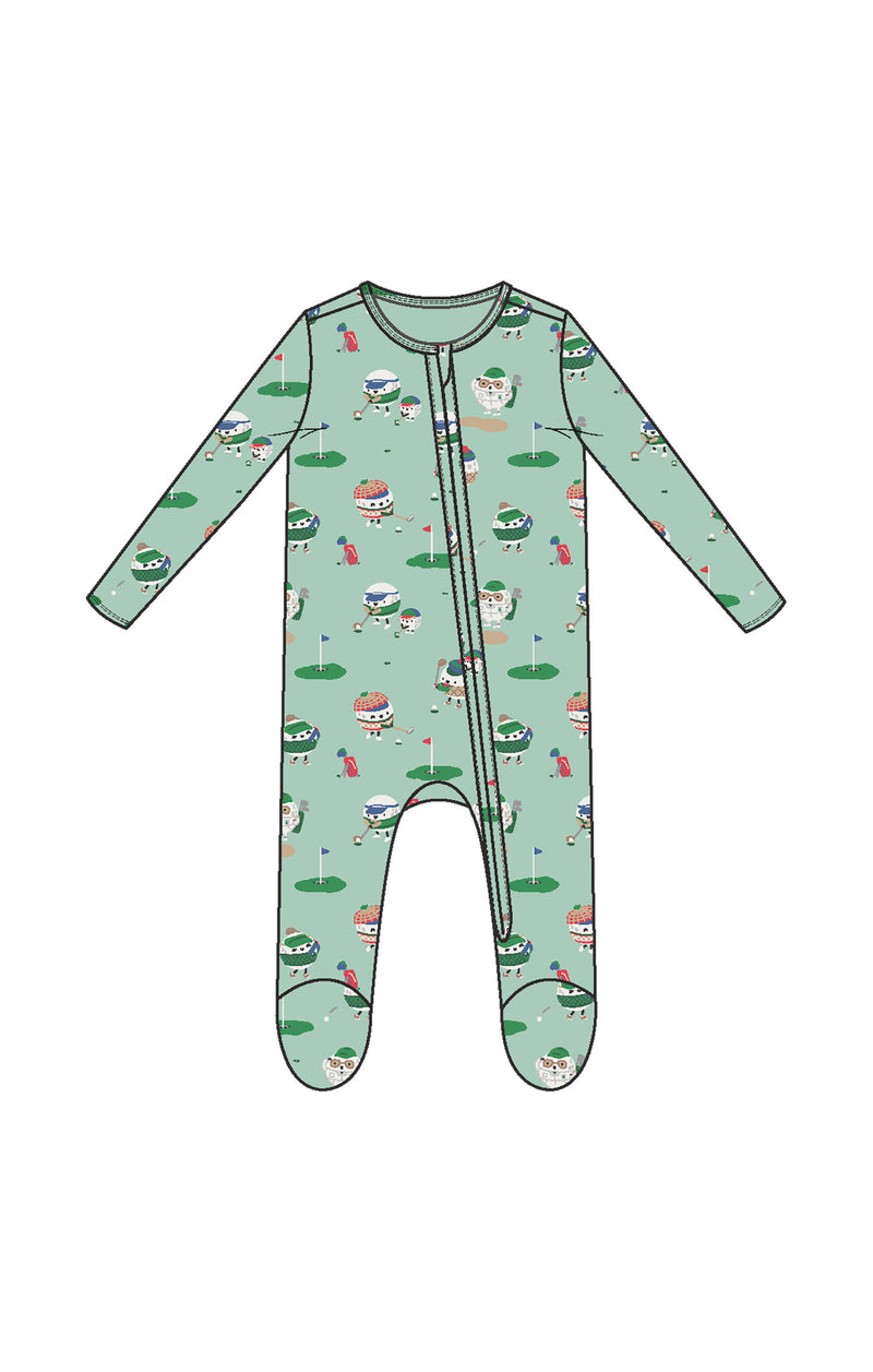 Golf Pros - Green - 2 Way Zipper Footie