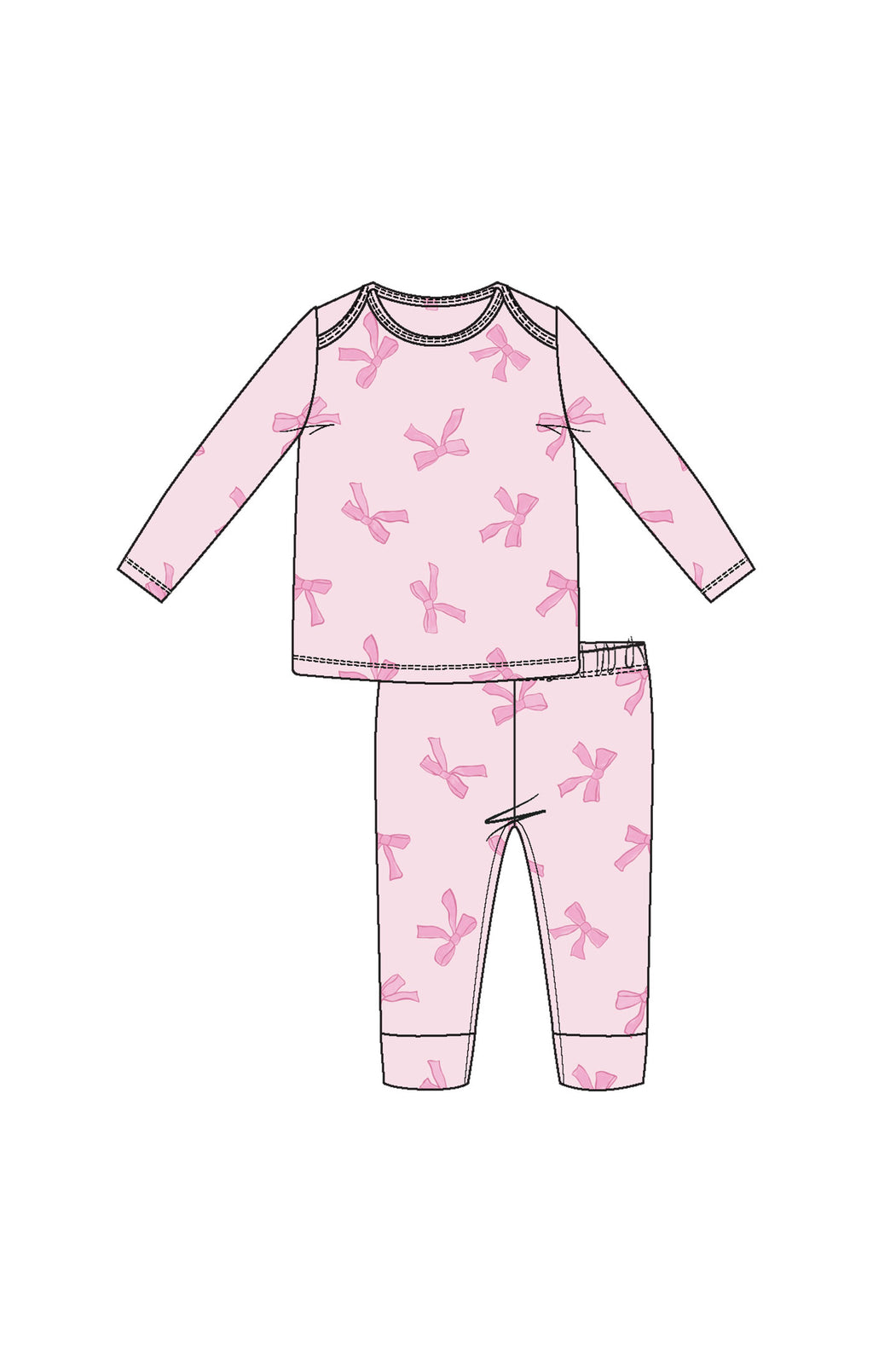 Pretty Bows - LS Loungewear PJ Set