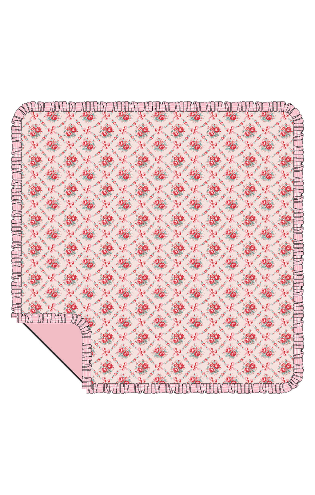 Rose Bow Lattice - Ruffle Blanket