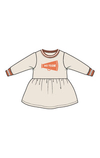 French Terry Sport - Varsity - Orange - French Terry Dress W/ Go Team Patch