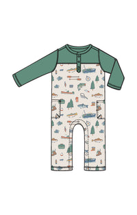 Fishing Things LS Henley Romper
