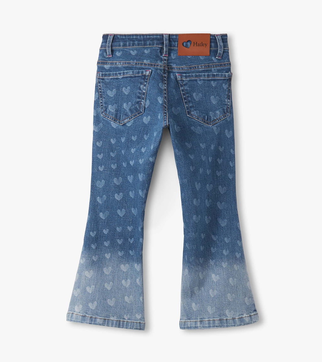 Hearts Flared Leg Denim Jeans