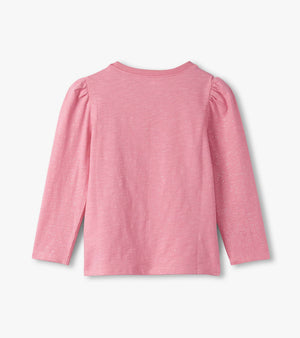 Sea Pink Sparkle Puff Sleeve Tee