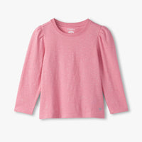 Sea Pink Sparkle Puff Sleeve Tee