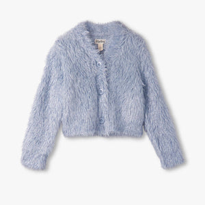 Glitter Heart Blue Metallic Cardigan