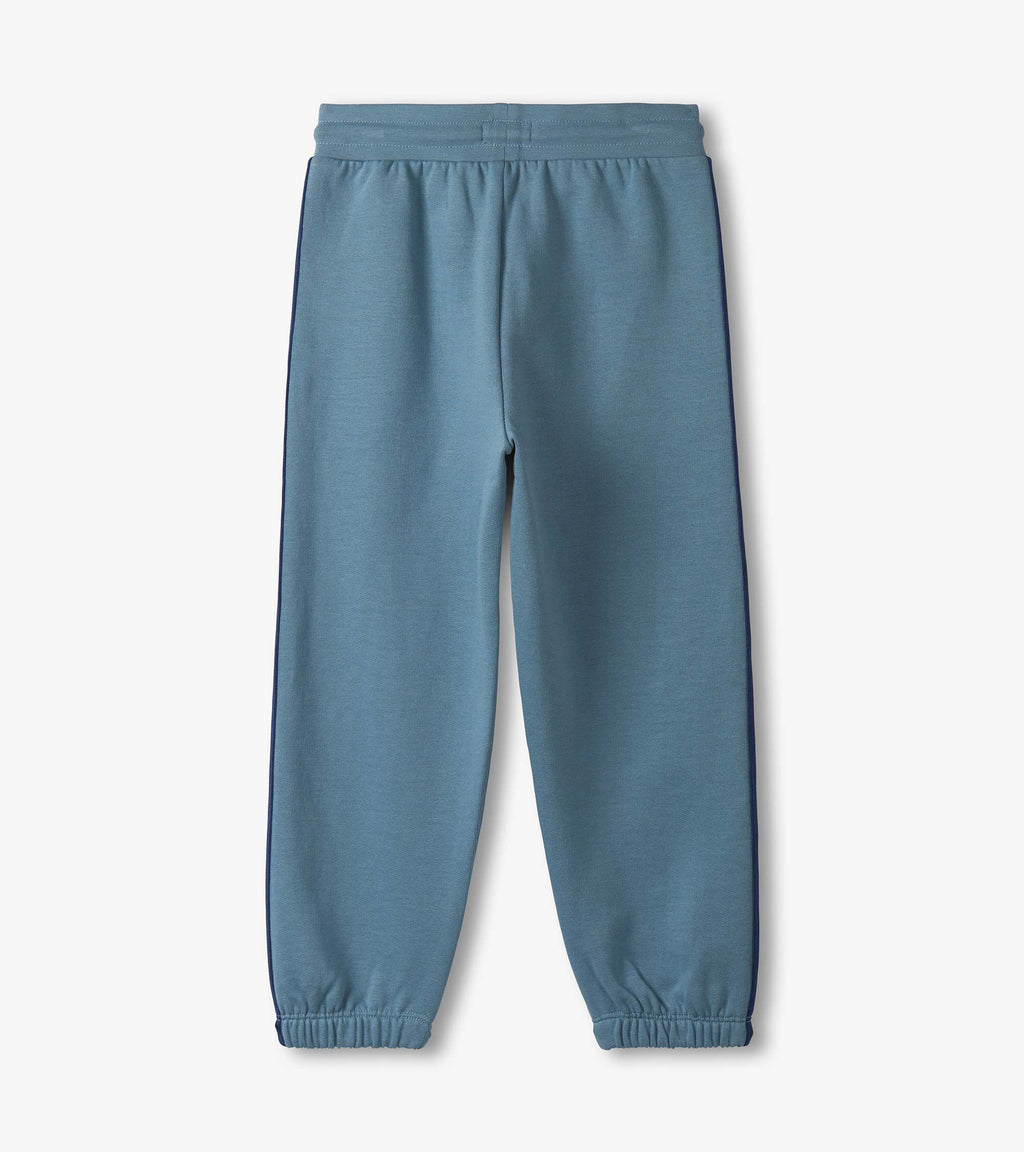 Blue Stone Track Pants with Side Taping