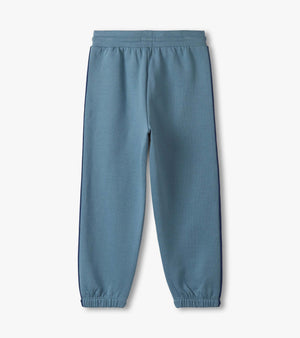 Blue Stone Track Pants with Side Taping
