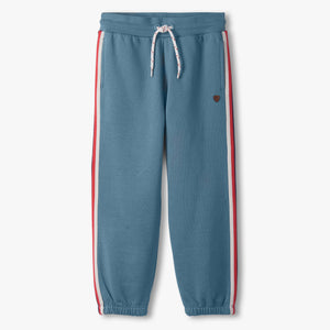 Blue Stone Track Pants with Side Taping
