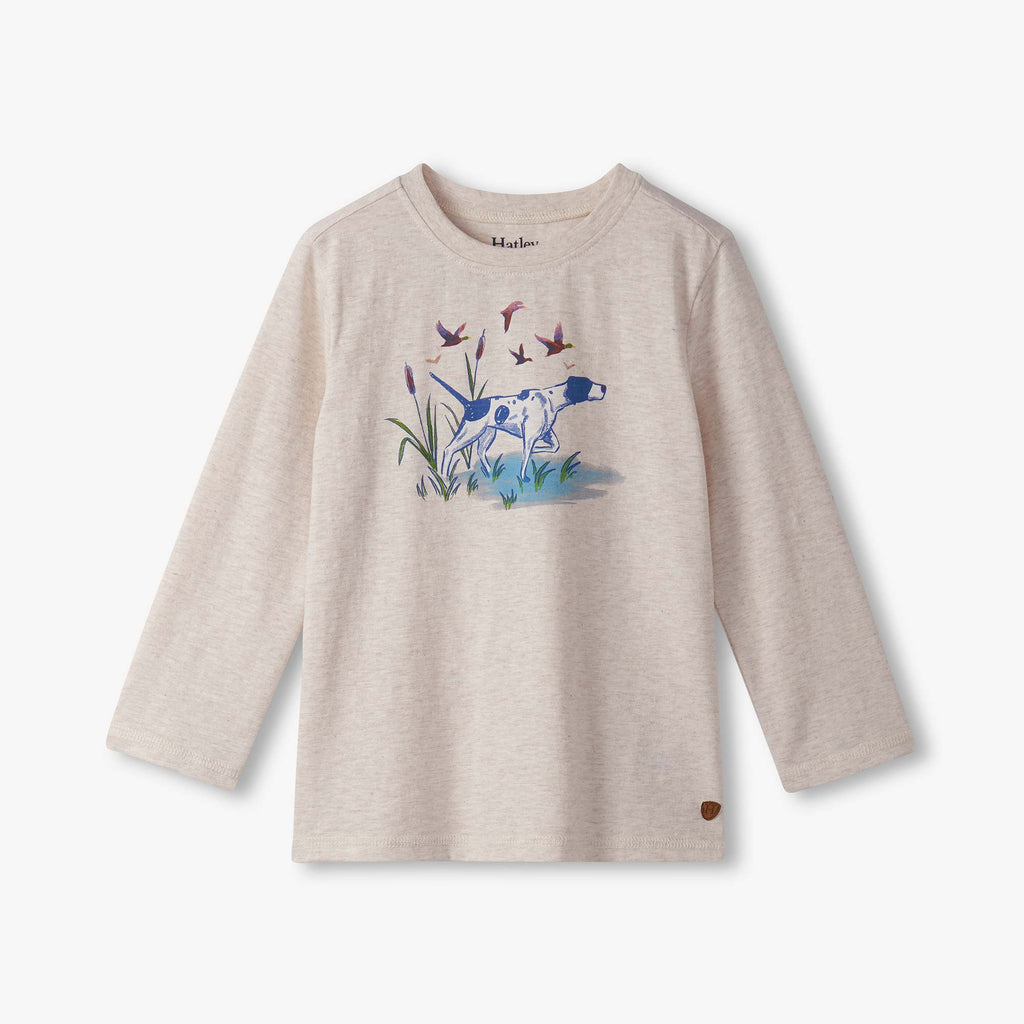 Hunting Dog Graphic Tee - Oatmeal Melange